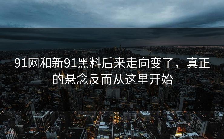 91网和新91黑料后来走向变了，真正的悬念反而从这里开始  第1张