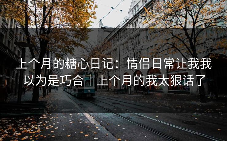 上个月的糖心日记：情侣日常让我我以为是巧合｜上个月的我太狠话了  第1张