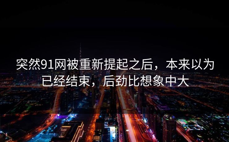 突然91网被重新提起之后，本来以为已经结束，后劲比想象中大  第1张