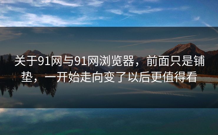 关于91网与91网浏览器，前面只是铺垫，一开始走向变了以后更值得看  第1张
